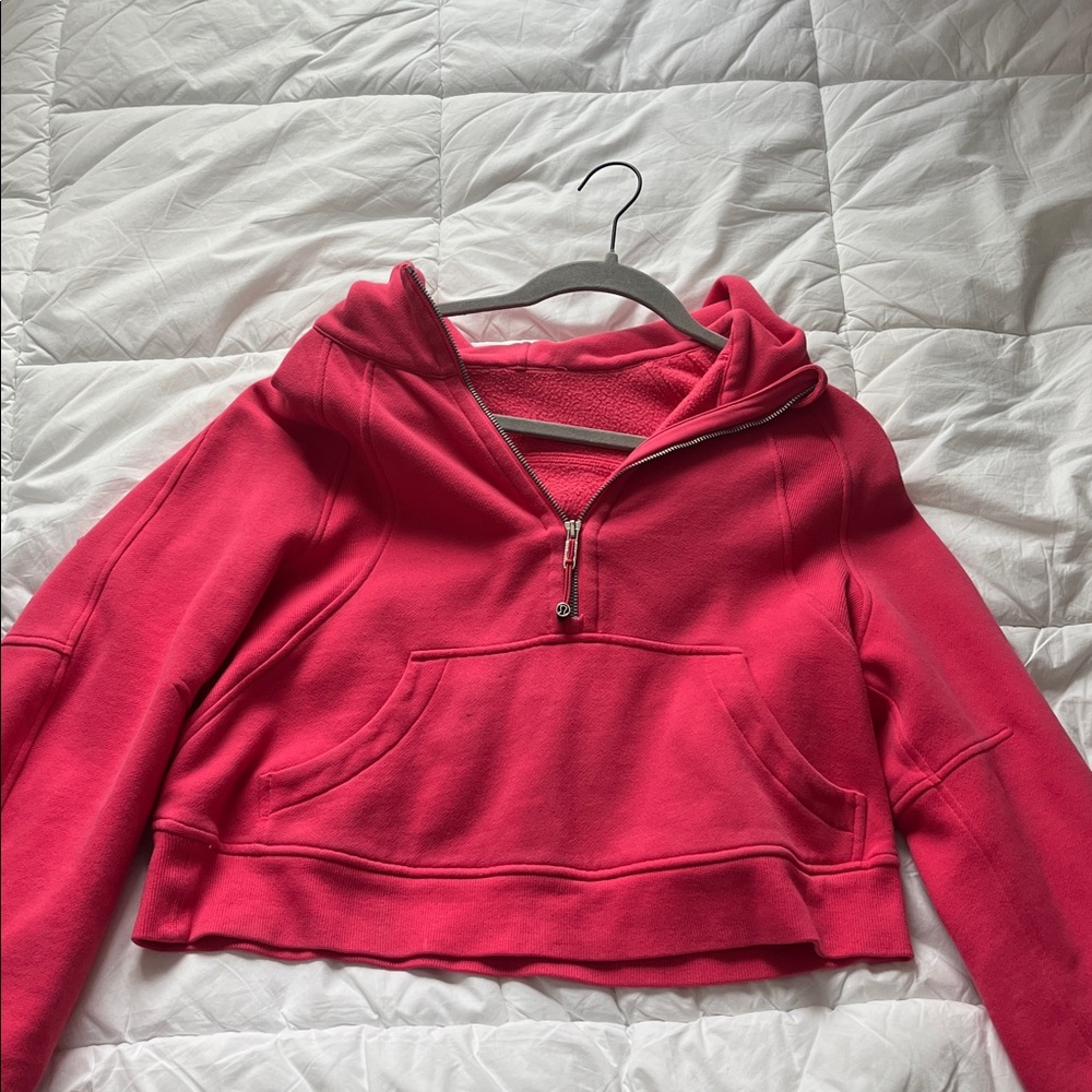 Lululemon Athletica Bright Pink Half-Zip Hoodie (lipgloss xs/s)